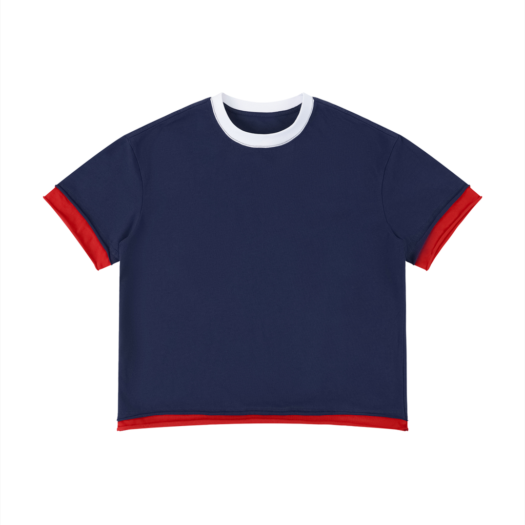 Unisex Boxy Color Block T-Shirt